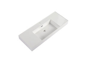 English Elm 48 Resin 48 Inch Gel-Coated Bathroom Vanity Basin Top White – Durable Scratch-Resistant Modern Design W1972P186775