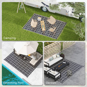 English Elm Outsunny Reversible Polypropylene Outdoor Rug Waterproof Portable Mat with Carry Bag W2225P175543