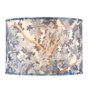 Currey & Company Woodland Drum Lamp Shade - Elegant Oak Tree Design On Fabric For A Stylish Home Décor Upgrade Blue Cotton 0900-6011-currey-company
