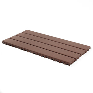 English Elm New Interlocking Polypropylene Patio Floor Tiles 44 Piece Set for Balcony Poolside Use Red+Brown W3022P251875