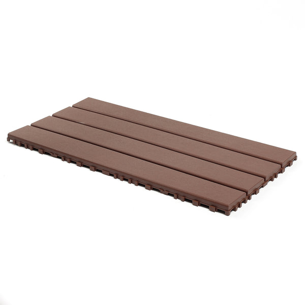 English Elm New Interlocking Polypropylene Patio Floor Tiles 44 Piece Set for Balcony Poolside Use Red+Brown W3022P251875