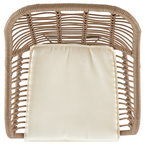 English Elm Antibes 3-Piece Outdoor Conversation Set In Tan & Cream – Stylish, Comfortable & Versatile Design B365P398236