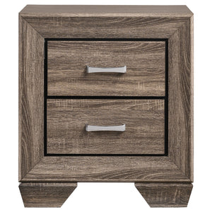 English Elm Carina Queen Bedroom Set Grey Oak Paneled Headboard Nickel Hardware Five Piece Taupe B062S00733