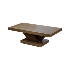 English Elm 47" X-base Oak Wash Coffee Table Solid Veneer Sculptural Frame for Living Room Walnut W1435P337639