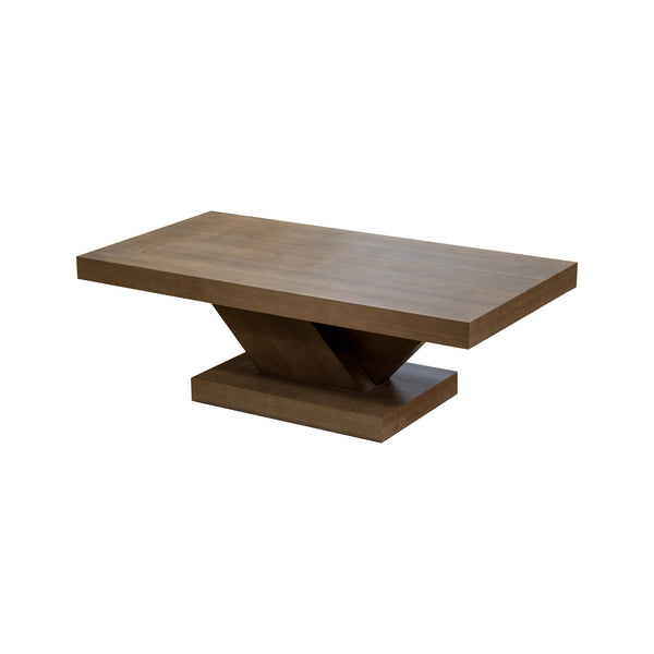 English Elm 47" X-base Oak Wash Coffee Table Solid Veneer Sculptural Frame for Living Room Walnut W1435P337639