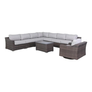 English Elm Outdoor 7-Person Wicker Sectional Set – Pre-Assembled, Plush Cushions, Modular Design For Comfort B120S00108-GIGA