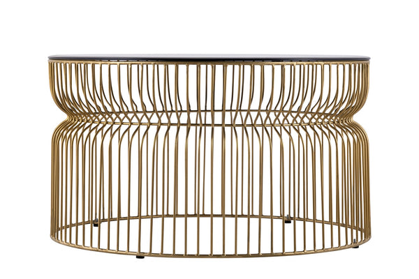 English Elm CT901 Modern Nested Table Set with Tinted Tempered Glass Tops and Sturdy Metal Frame for Living Room Gold B009S01535