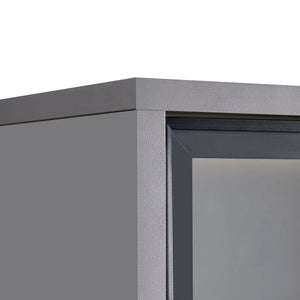 English Elm 60.6'' Contemporary Display Cabinet with LED Lighting, Tempered Glass Doors, Adjustable Shelves & Drawers - Grey, Modern Freestanding Storage for Living Room, Office, Kitchen N845P261799E