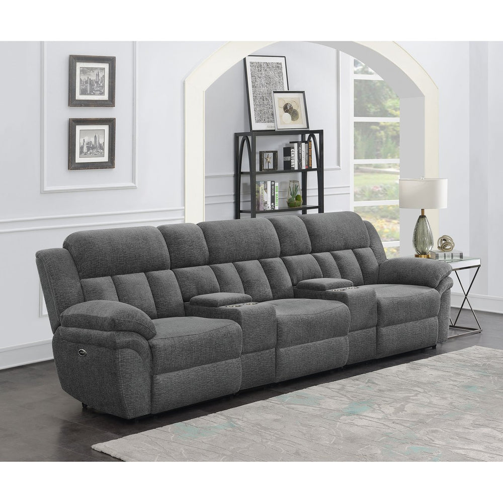 English Elm Divine Five Seat Power Reclining Sectional with Storage Consoles for Theater Rooms B062S01797