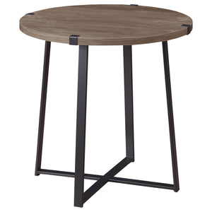 English Elm Heyer Grey Round End Table - Modern Engineered Wood Design For Stylish Living Room & Bedroom Use B062P299800