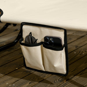 English Elm Outsunny Folding Chaise Lounge Chairs With Canopy Shade - Perfect For Poolside, Beach, Or Patio Relaxation W2225P174363-GIGA