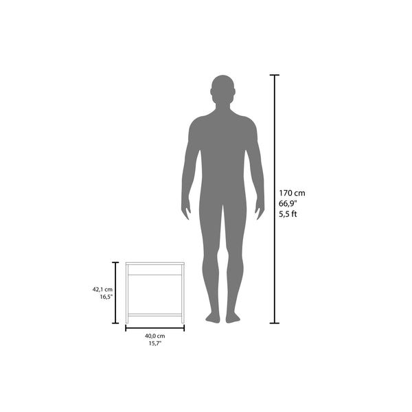 English Elm Anegam Modern Nightstand with Open Shelf, Black — Compact Minimalist Bedside Table for Small Spaces B128P245000