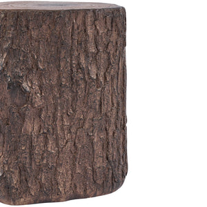 English Elm Tree Stump Mgo Accent Table Realistic Bark Texture Indoor Outdoor Rustic Side N776P372341W