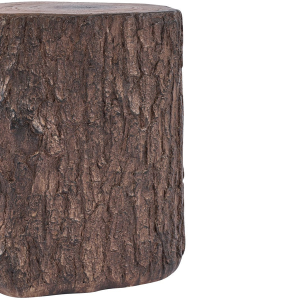 English Elm Tree Stump Mgo Accent Table Realistic Bark Texture Indoor Outdoor Rustic Side N776P372341W