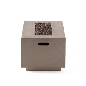 English Elm 40" Rectangular Mgo Concrete Propane Fire Pit 40000 Btu Patio Outdoor Heater 63492.00LGRY-40K