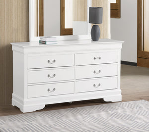 English Elm Louis Louis Phillipe G3160-BC 4 Drawer Chest with Carved Bases Curved Mouldings and Durable Drawers White 37 L x 62 W x 20 H B078108234