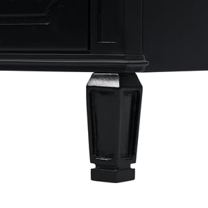 English Elm Christopher Knight Home® - 60" Bathroom Vanity Double Sink Freestanding Set with Ceramic Tops, Ample Adjustable Storage Black N759S313313B