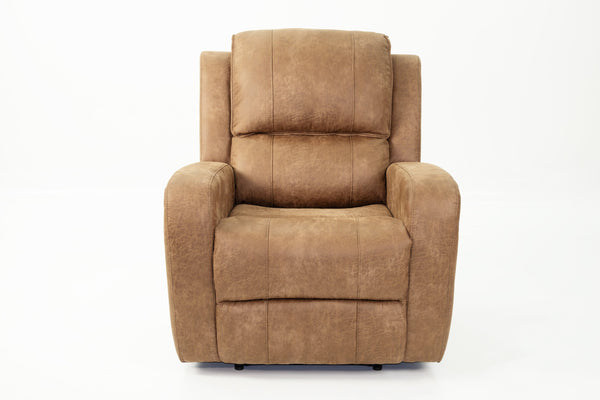 English Elm Single Manual Motion Recliner with Square Arms, Horizontal Tufting & Side Handle for Ultimate Comfort B089P240528