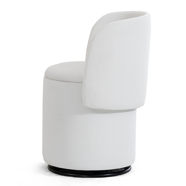 English Elm Stylish Barrel Swivel Accent Chair Upholstered Seat with Storage for Vanity or Dining W3248P424642