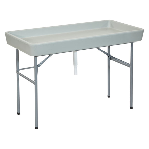 OSP Home Furnishings Folding Portable Ice Cooler Table with Powder Coated Steel Legs for Outdoor Events QT7894