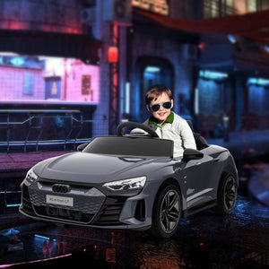 English Elm Aosom Licensed Audi 12v Electric Ride on Toy Car with Remote Suspension and Lights Gray W2225P229543
