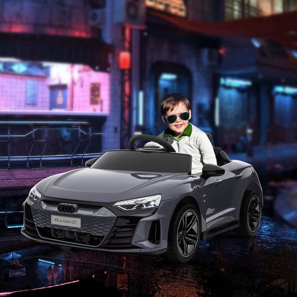 English Elm Aosom Licensed Audi 12v Electric Ride on Toy Car with Remote Suspension and Lights Gray W2225P229543