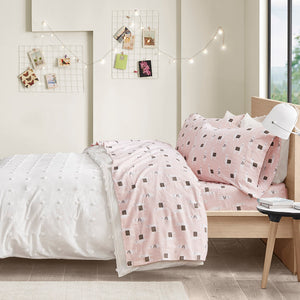JLA Home Intelligent Design - 100% Cotton Flannel Sheet Set – Ultra-Soft 135gsm Pigment Print for Warmth, Breathable Comfort & Lasting Color Pink Llamas ID20-1532