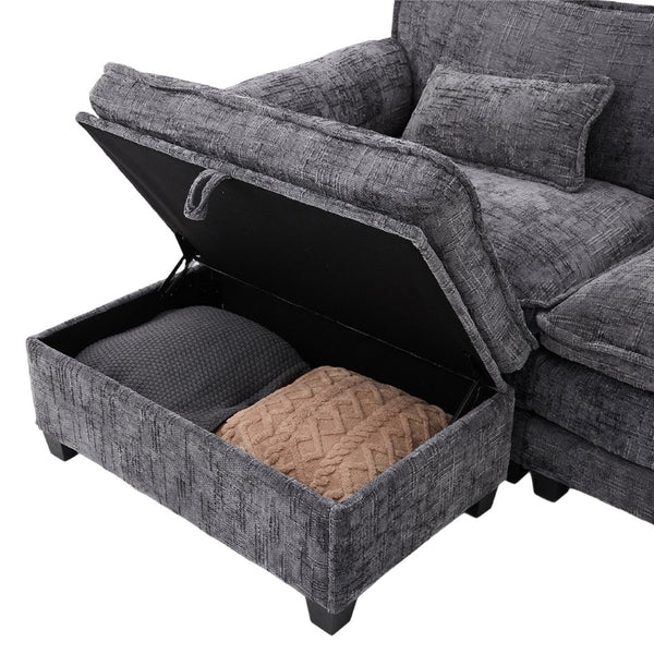 English Elm United Oversized 112" Modular Sectional Sofa - Cloud Couch With Storage Ottoman & Usb Charging Ports W1568S00189-GIGA