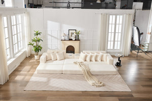 English Elm Convertible Floor Sofa Bed – Space-Saving Corduroy Couch, Versatile & Portable Foldable Sleeper Sofa W2915S00075
