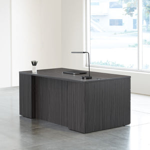 OSP Home Furnishings Napa Executive Double Pedestal Desk with Spacious Work Surface for Home or Office Use Slate Grey NAPSGW-TYP202