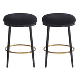 Christopher Knight Home® - Noble House - - 24.75'' Modern Counter Stools Set Of 2,Black Counter Stools With Iron Frame,Sponge Cushion,Footrest,Suitable For Kitchen/Bedroom/Dining Room