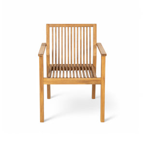 English Elm Christopher Knight Home® - Durable 7-Piece Patio Dining Set With Acacia Wood Table & 6 Heavy-Duty Cushioned Chairs, Natural Finish N779P234497N-3_N779P234500N