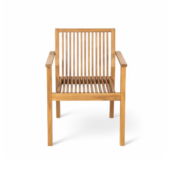 English Elm Christopher Knight Home® - Durable 7-Piece Patio Dining Set With Acacia Wood Table & 6 Heavy-Duty Cushioned Chairs, Natural Finish N779P234497N-3_N779P234500N