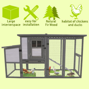 English Elm Large Breed Outdoor Doghouse Solid Fir Wood Covered Porch Weatherproof Asphalt Roof W1431S00006