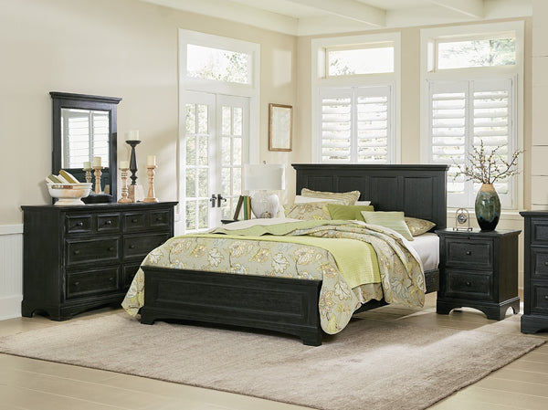 OSP Home Furnishings Farmhouse Basics Queen Bedroom Set Rustic Black