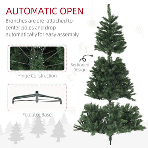 English Elm Homcom 7.5Ft Lifelike Artificial Christmas Tree With 1346 Branch Tips, Auto Open Design For Easy Setup W2225P229280