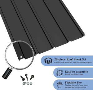 English Elm 20 Galvanized Steel Corrugated Roofing Panels Weatherproof Coverage for Sheds Pergolas Garages W1859P483713