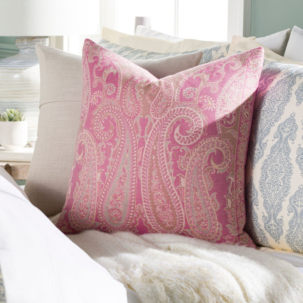 Surya Boteh Handcrafted Cotton Wool Blend Accent Pillow with Artisan Teardrop Motif BEH002-2020P