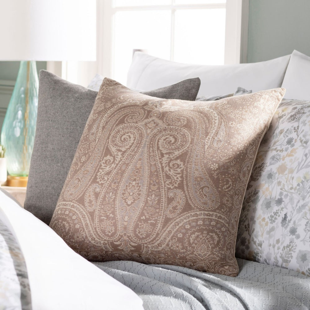 Surya Boteh Paisley Motif Wool Cotton Blend Throw Pillow Artisan Craft Boho Sofa Accent BEH003-2020
