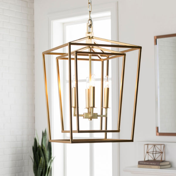 Surya Bellair Stainless Steel Traditional Chandelier for Entryways and High Ceiling Dining Rooms BEI-006