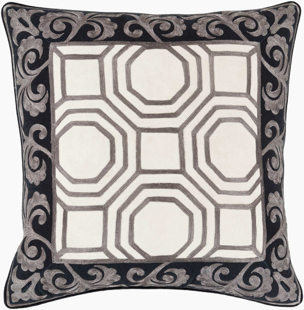 Surya Bel Ami 18" X 18" Modern Cotton Accent Pillow - Revitalize Your Decor With Stylish Comfort! Black Cotton,Cotton Bel001-2222p