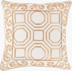 Surya Bel Ami 18" X 18" Modern Cotton Accent Pillow - Revitalize Your Decor With Stylish Comfort! Metallic Gold Cotton,Cotton Bel002-1818