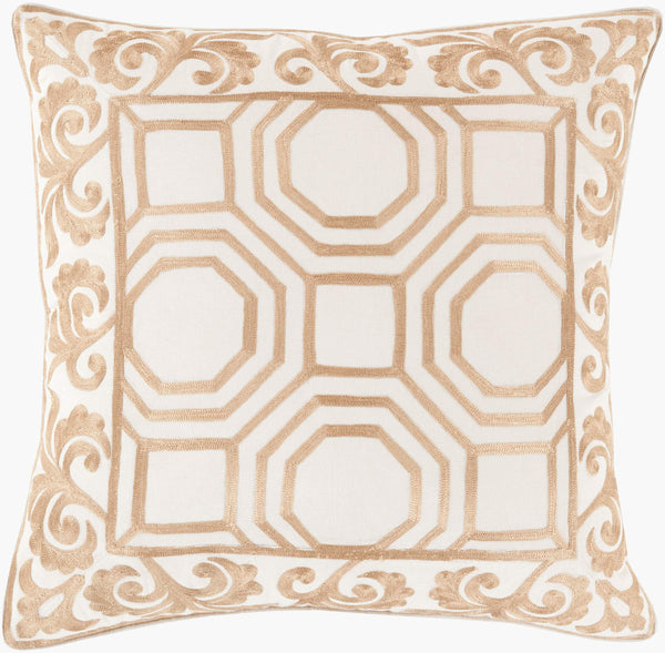 Surya Bel Ami 18" X 18" Modern Cotton Accent Pillow - Revitalize Your Decor With Stylish Comfort! Metallic Gold Cotton,Cotton Bel002-1818