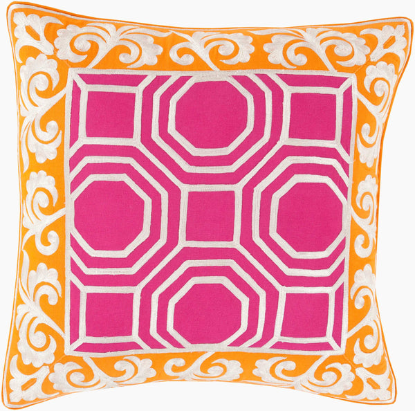 Surya Bel Ami 18" X 18" Modern Cotton Accent Pillow - Revitalize Your Decor With Stylish Comfort! Orange Cotton,Cotton Bel005-1818p