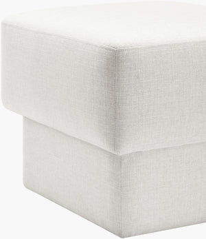Surya Beldon Ottoman - Stylish 20"H X 24"W Mid-century Modern Upholstered Footrest For Any Decor Upholstery, Off,White,Base, Clear Polyester,Plywood,Foam,Dacron Beld001-202424