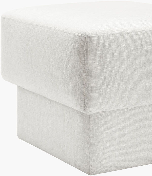 Surya Beldon Ottoman - Stylish 20"H X 24"W Mid-century Modern Upholstered Footrest For Any Decor Upholstery, Off,White,Base, Clear Polyester,Plywood,Foam,Dacron Beld001-202424