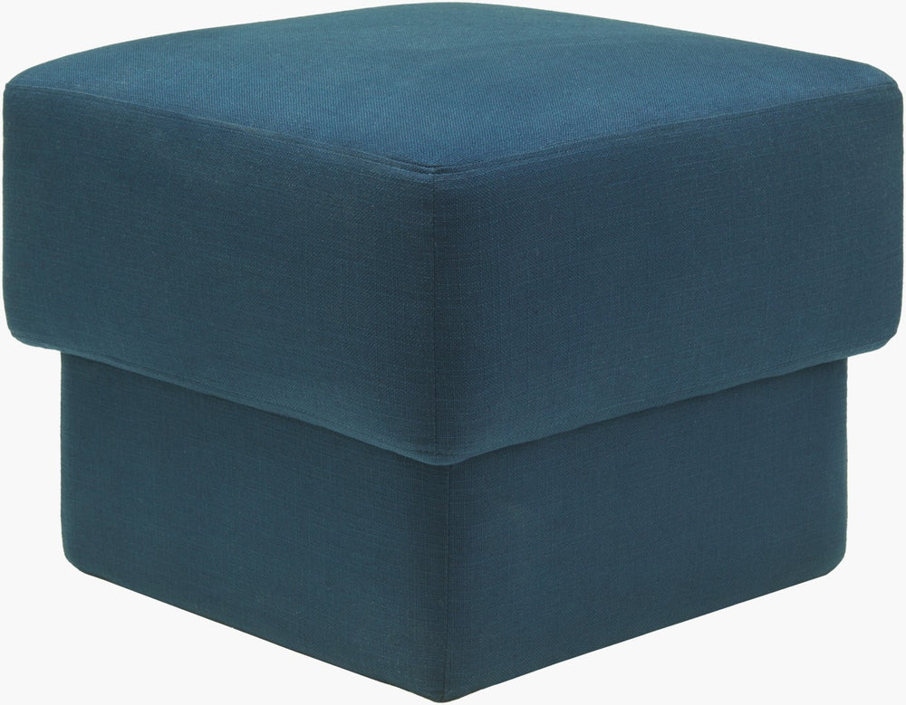 Surya Beldon Ottoman - Stylish 20"H X 24"W Mid-century Modern Upholstered Footrest For Any Decor Upholstery, Dark Blue,Base, Clear Polyester,Plywood,Foam,Dacron Beld002-202424