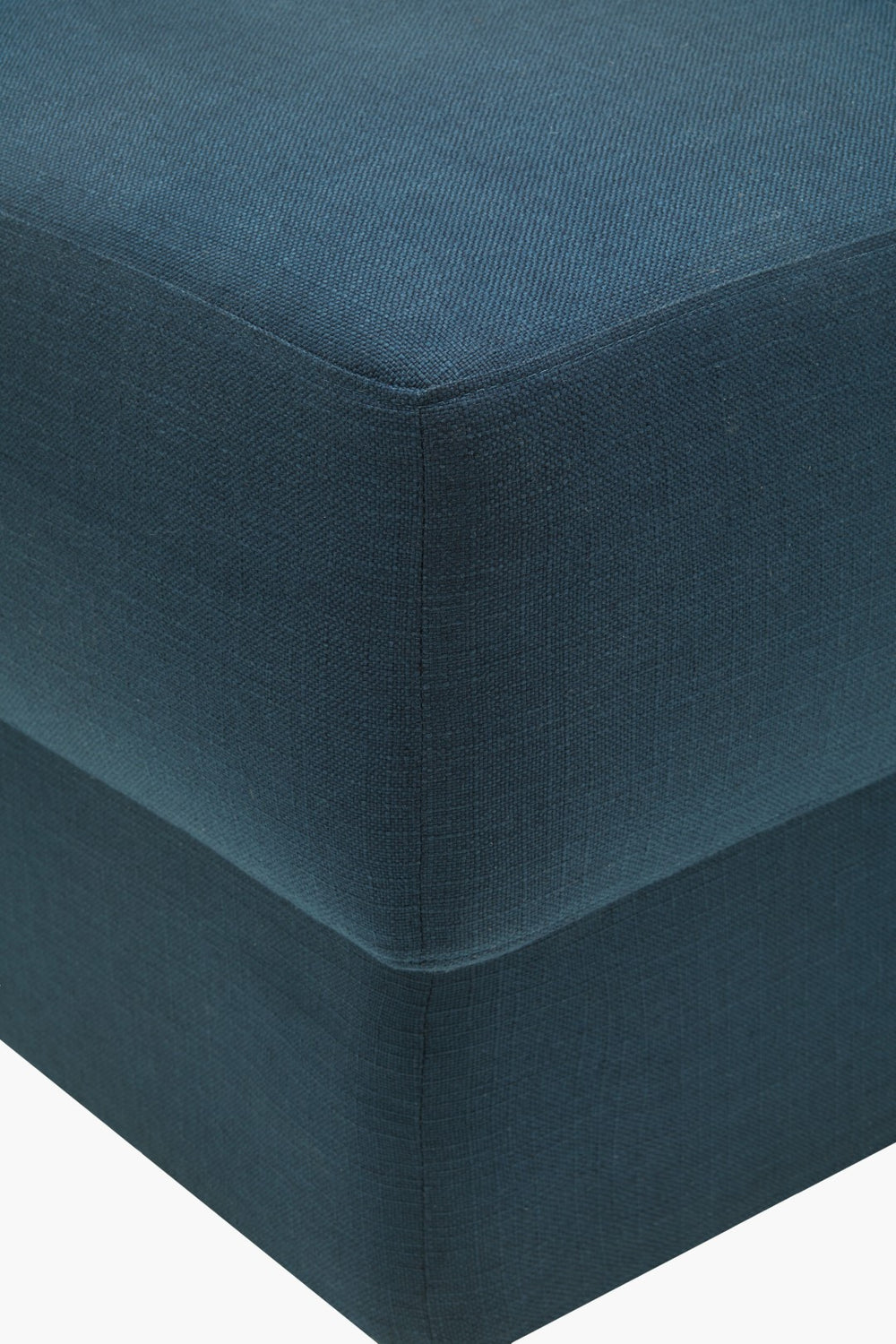 Surya Beldon Ottoman - Stylish 20"H X 24"W Mid-century Modern Upholstered Footrest For Any Decor Upholstery, Dark Blue,Base, Clear Polyester,Plywood,Foam,Dacron Beld002-202424