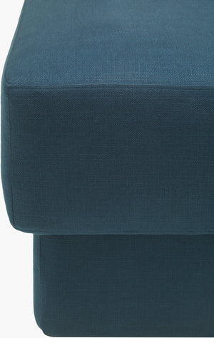 Surya Beldon Ottoman - Stylish 20"H X 24"W Mid-century Modern Upholstered Footrest For Any Decor Upholstery, Dark Blue,Base, Clear Polyester,Plywood,Foam,Dacron Beld002-202424
