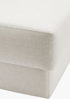 Surya Beldon Ottoman - Stylish 20"H X 24"W Mid-century Modern Upholstered Footrest For Any Decor Upholstery, Off,White,Base, Clear Polyester,Plywood,Foam,Dacron Beld003-203636